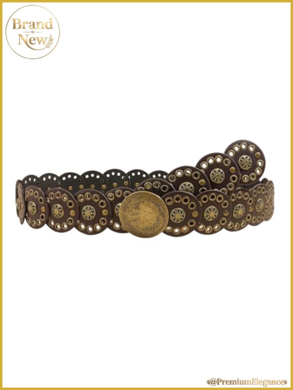 Faux Leather Western Disk Belt Wide Boho Cowgirl Country for Jeans Dress